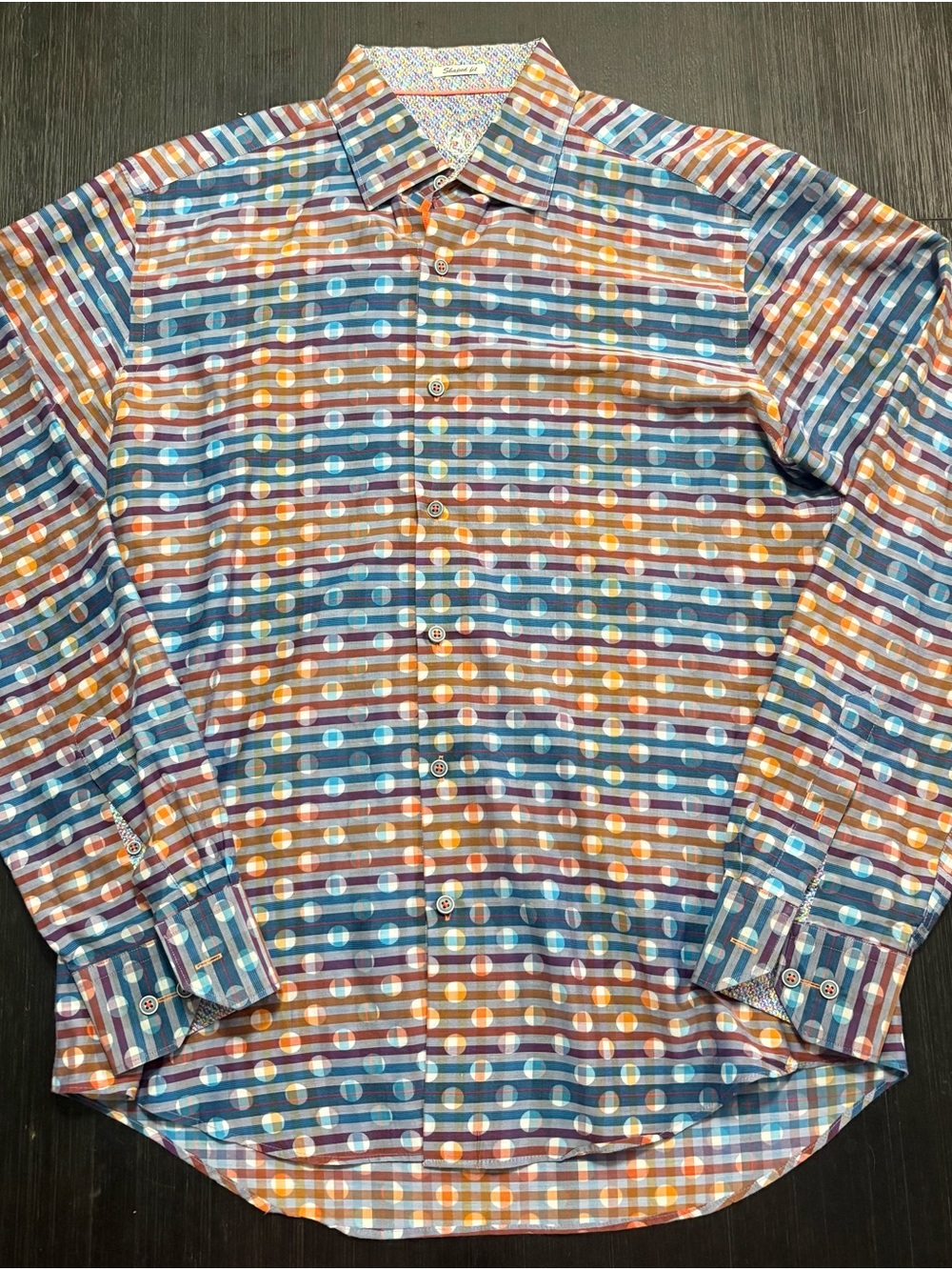 Bugatchi Multicolor Plaid & Dot Print Shirt